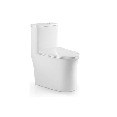 Ceramic one-piece toilet with elongated bowl — SANIKB 6656