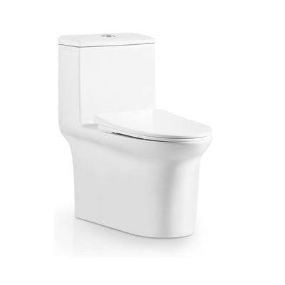 Ceramic one-piece toilet with elongated bowl — SANIKB 6629