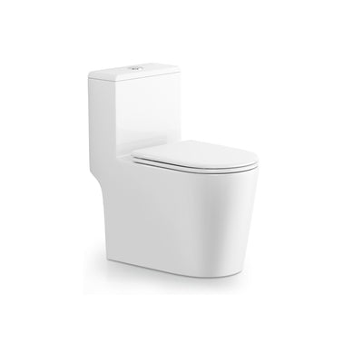 Ceramic one-piece toilet with elongated bowl — SANIKB 6651