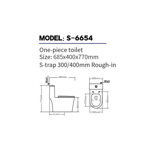 SANIKB One-Piece Toilet 6654