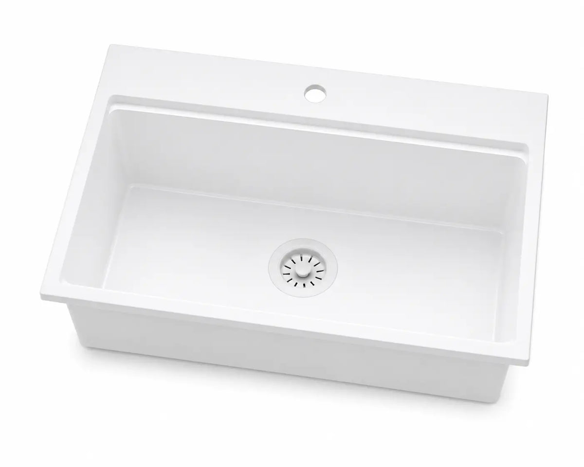 Quartz composite drop-in kitchen sink — SANIKB SN8549