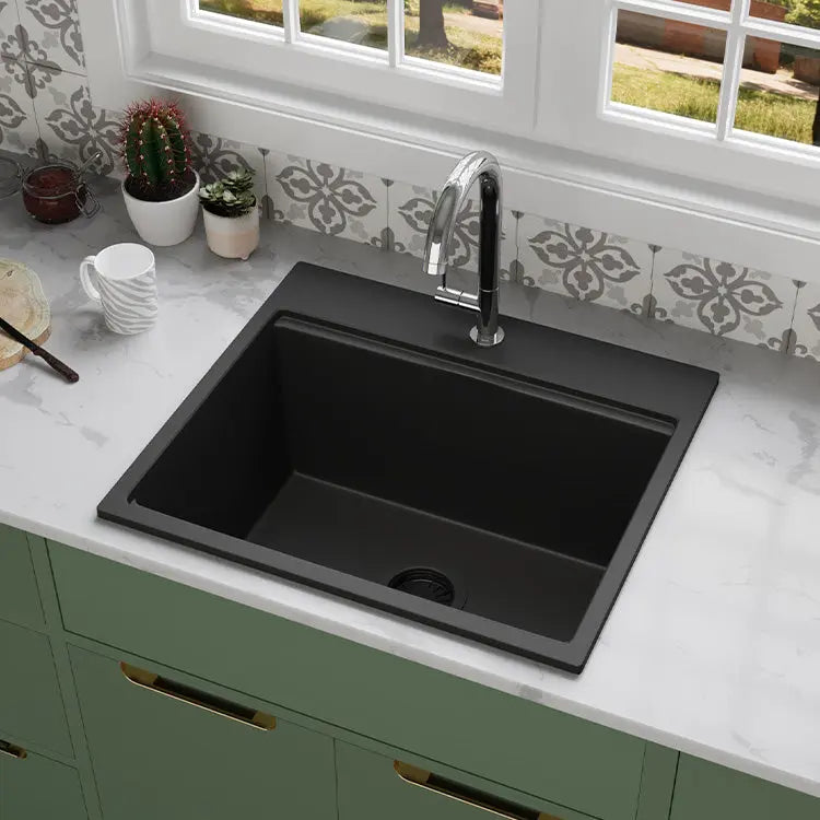 White Quartz Sink – Quartz Composite Drop-In Sink — SANIKB SN6459 — view 2
