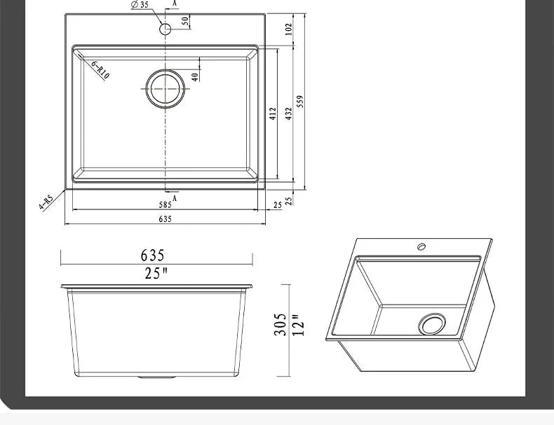 White Quartz Sink – Quartz Composite Drop-In Sink — SANIKB SN6459 — view 5