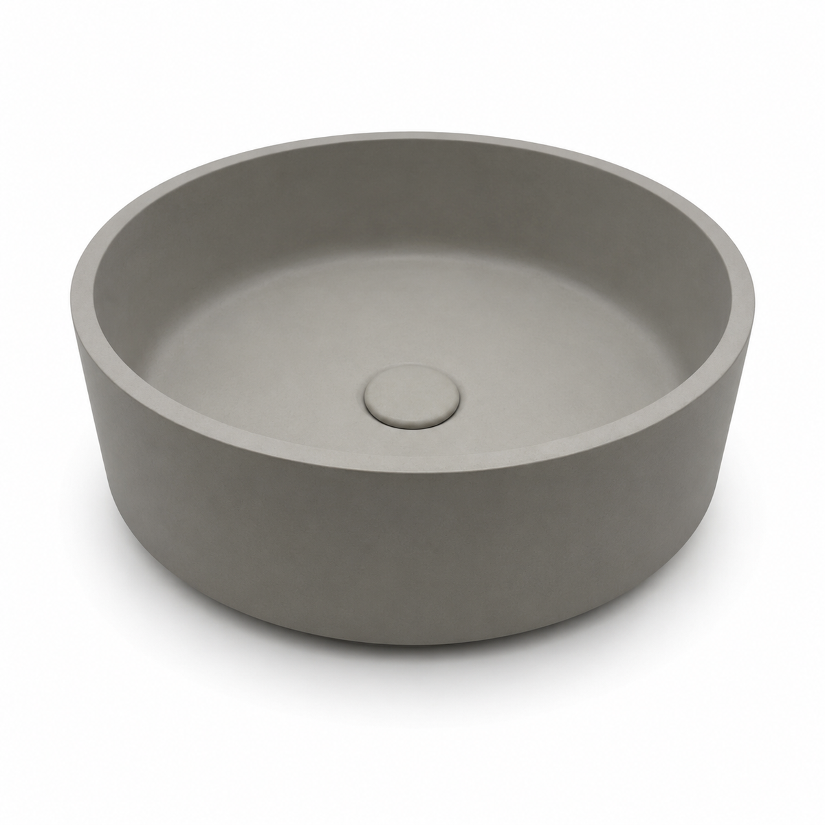 SANIKB C0008 round concrete vessel sink in SAG color for OEM bathroom vanity projects