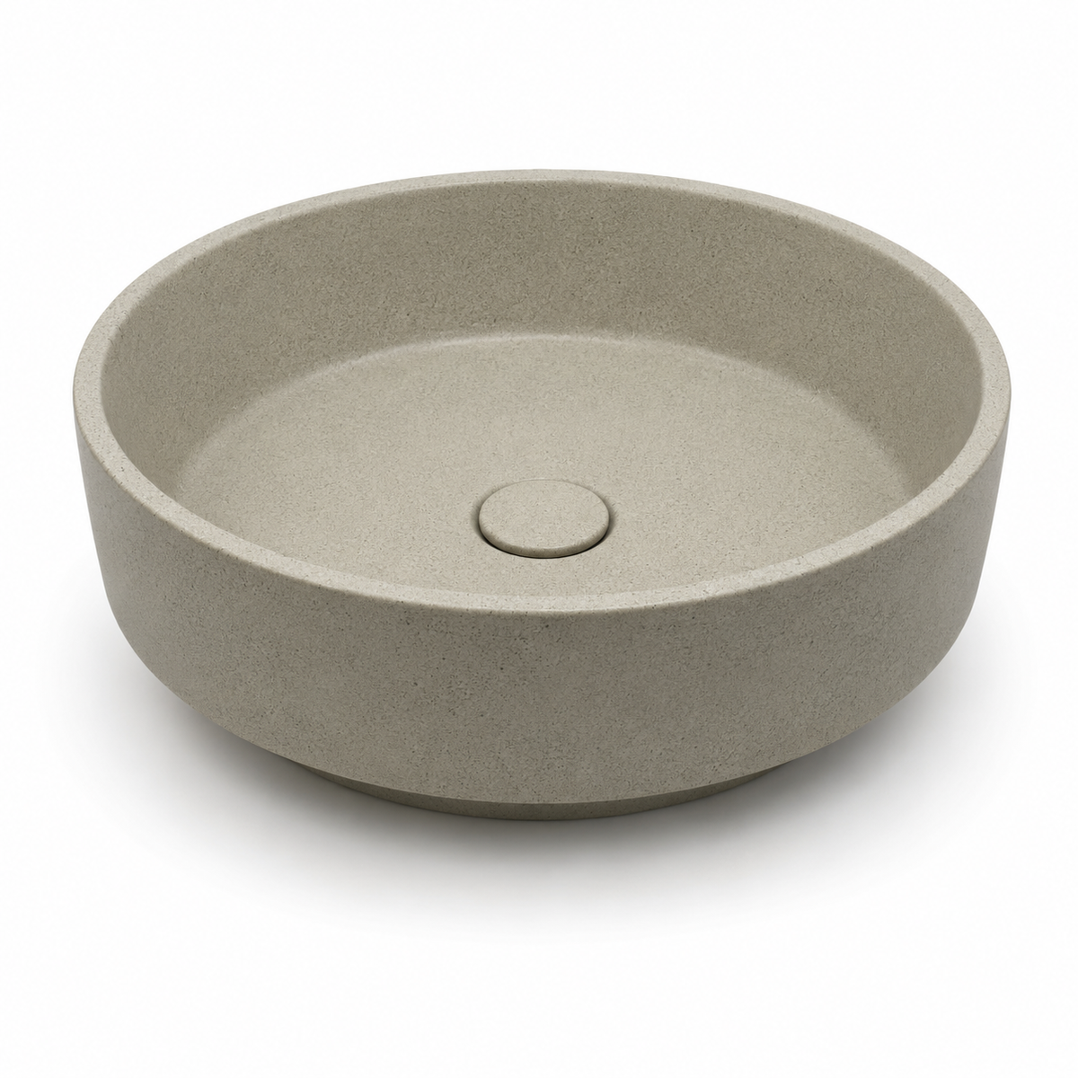 Round concrete countertop sink C0018 in YD finish for commercial bathroom vanity projects