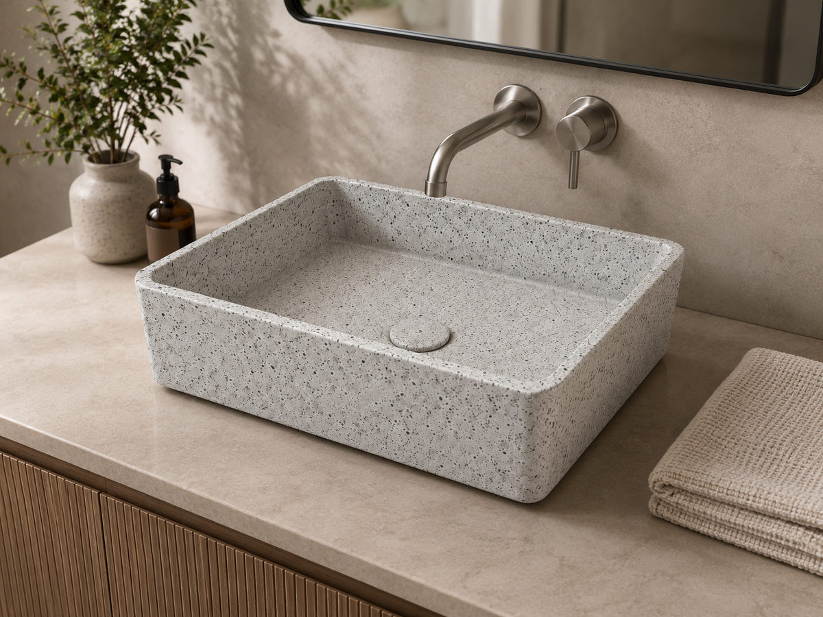 500mm Terrazzo Rectangular Concrete Sink C0028
