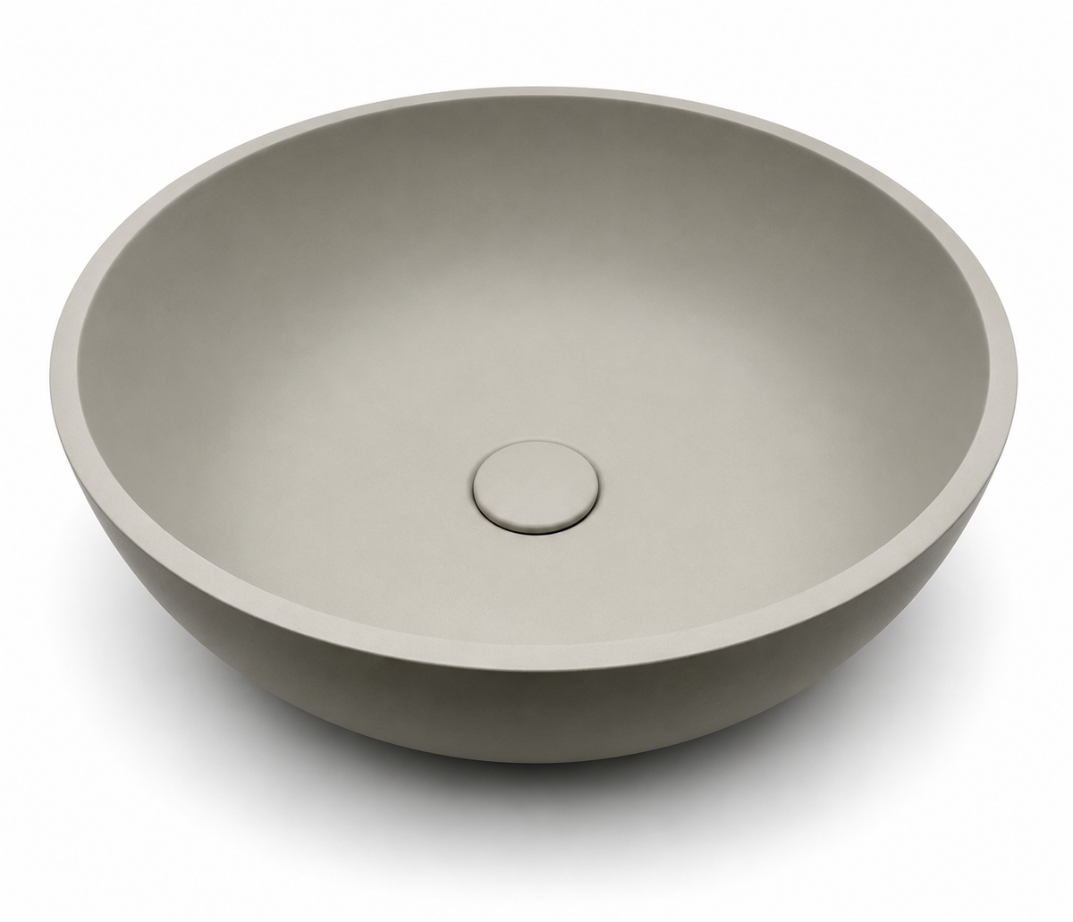 Round concrete vessel sink C0058 in GW color for countertop bathroom vanity projects