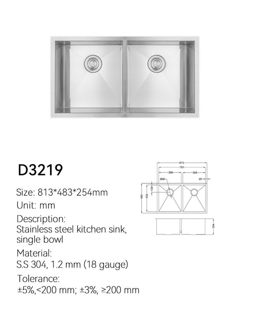 SANIKB Undermount Kitchen Sink D3219