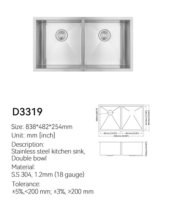 SANIKB Undermount Kitchen Sink D3319