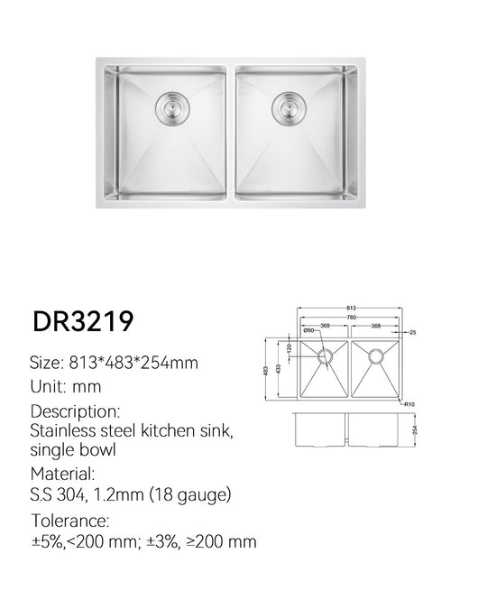 SANIKB Undermount Kitchen Sink DR3219
