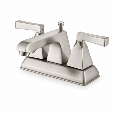 Centerset bathroom basin faucet, three-hole deck mount with two handles — SANIKB F305301.