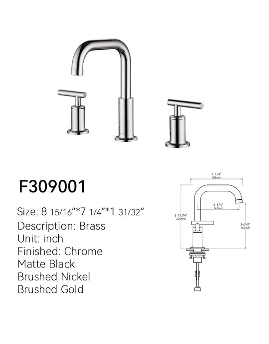 SANIKB Widespread Bathroom Faucet F309001