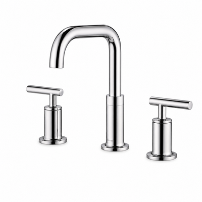 Widespread bathroom basin faucet, three-piece deck mount with two handles — SANIKB F309001.