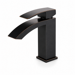 Single-hole bathroom basin faucet, deck-mounted with single lever handle — SANIKB F319001.