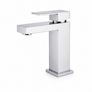 Single-hole bathroom basin faucet, deck-mounted with single lever handle — SANIKB F320001.