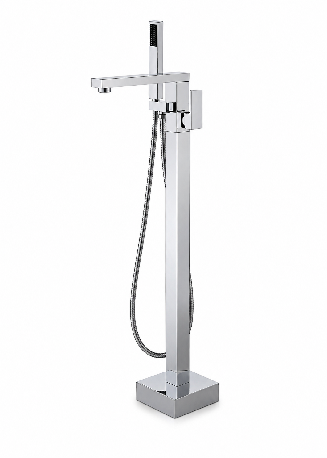 Freestanding floor-mounted tub faucet with handheld shower — SANIKB F320004.