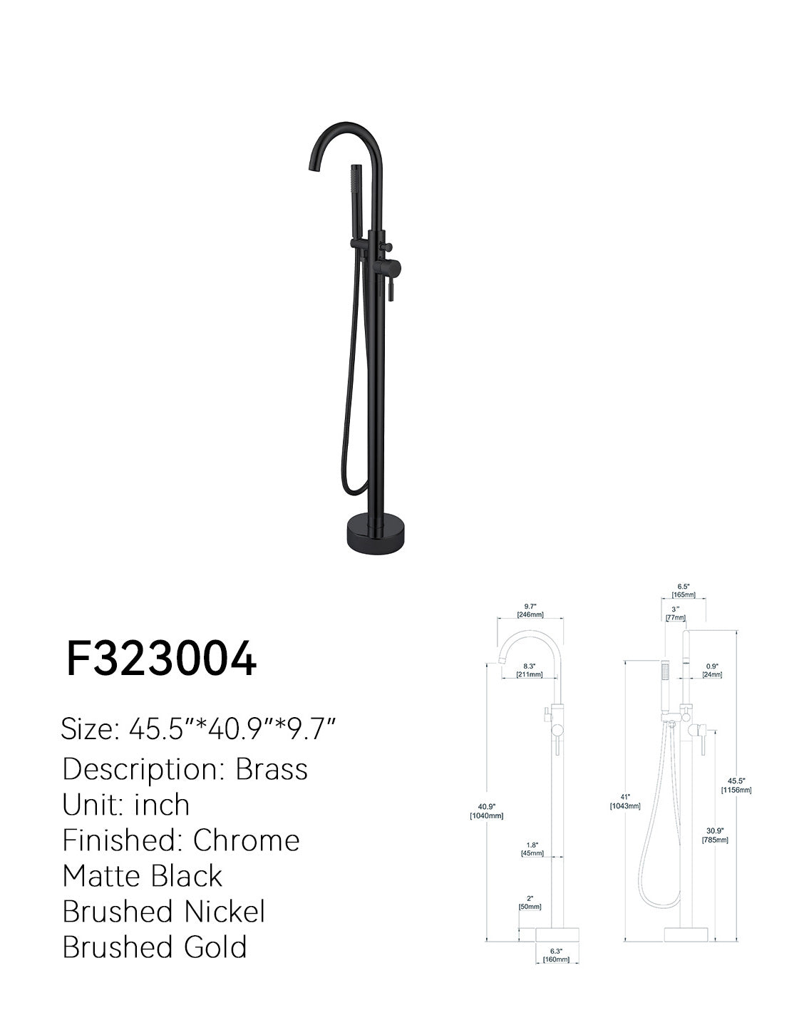 SANIKB Freestanding Tub Faucet F323004