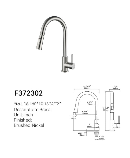Low-Profile Pull-Down Kitchen Faucet — SANIKB F372302