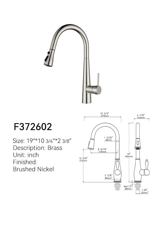 19-Inch Pull-Down Kitchen Faucet — SANIKB F372602