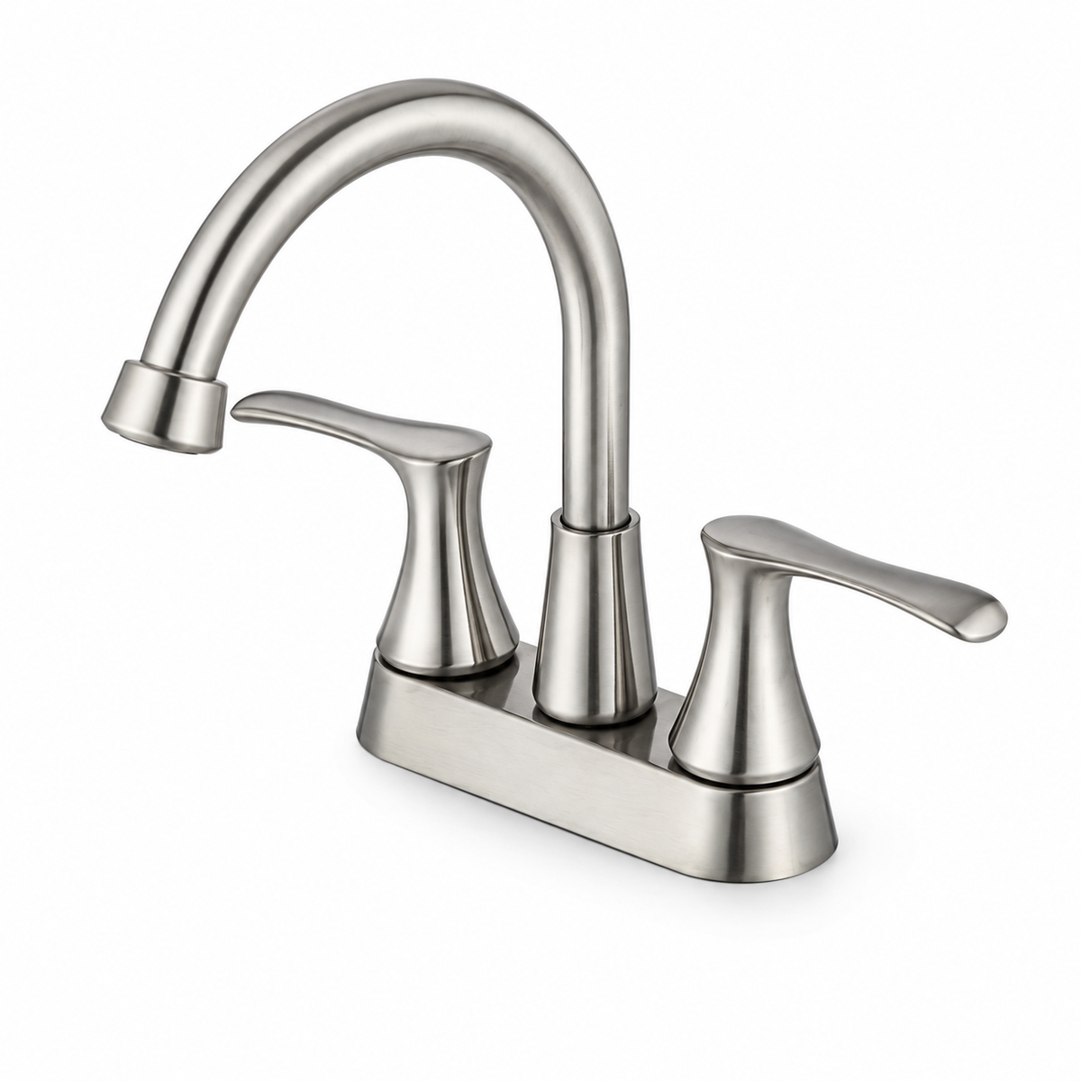 Centerset bathroom basin faucet, three-hole deck mount with two handles — SANIKB F405001.
