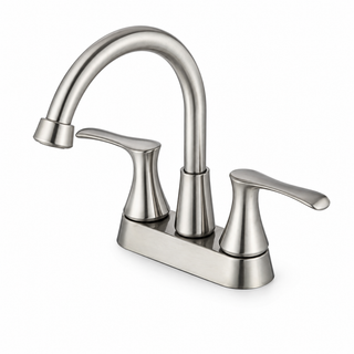 Centerset bathroom basin faucet, three-hole deck mount with two handles — SANIKB F405001.
