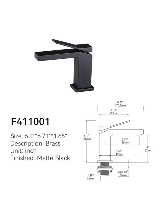 SANIKB Single-Hole Bathroom Faucet F411001