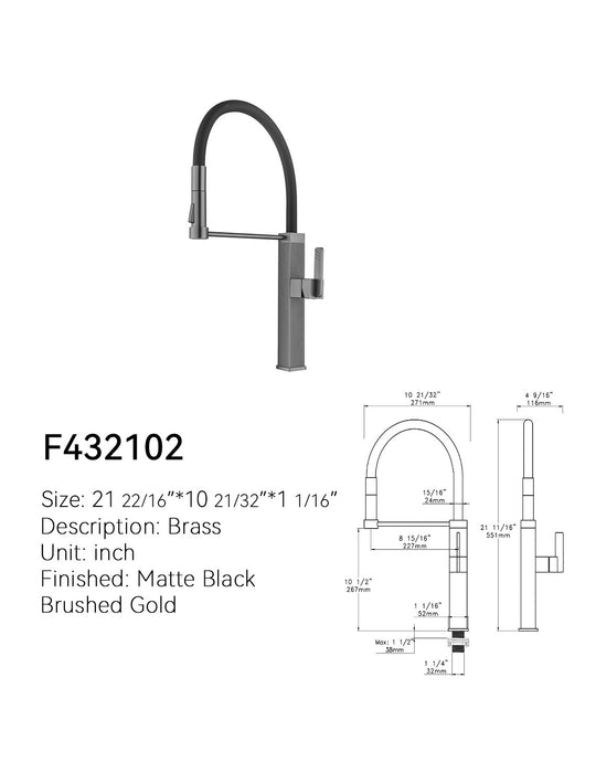 21-Inch Pull-Down Kitchen Faucet — SANIKB F432102