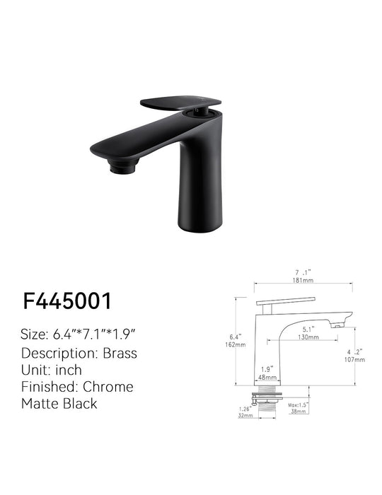 SANIKB Single-Hole Bathroom Faucet F445001