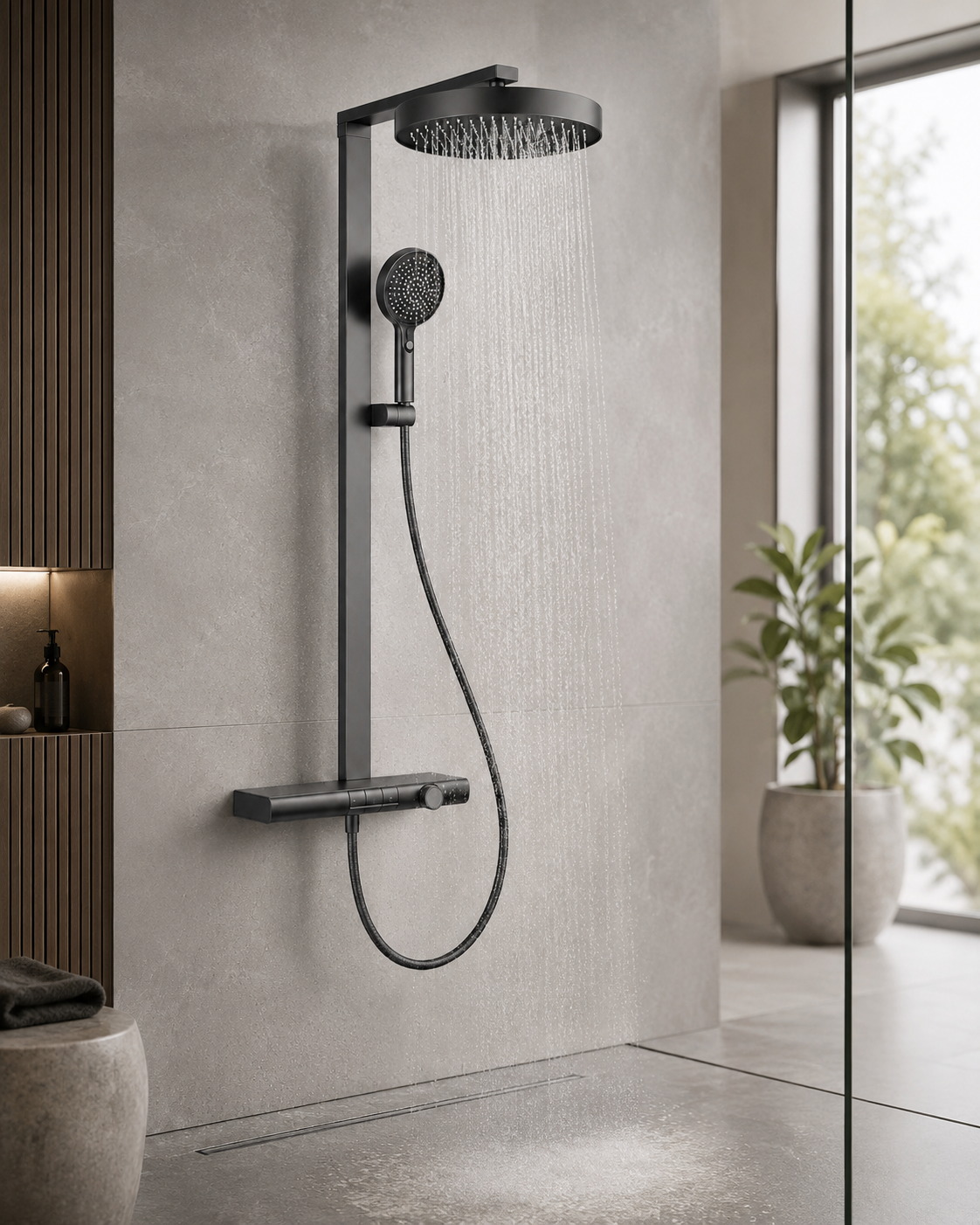 SANIKB F600106 brass faucet shown installed in a styled bathroom — lifestyle scene.