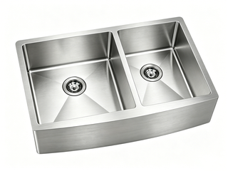 Stainless steel farmhouse apron-front kitchen sink, 33x21 — SANIKB FD3321