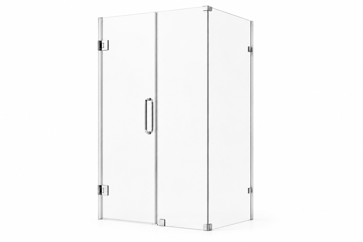 K-312 custom rectangular hinged shower enclosure catalog image with K-2B hinge door reference
