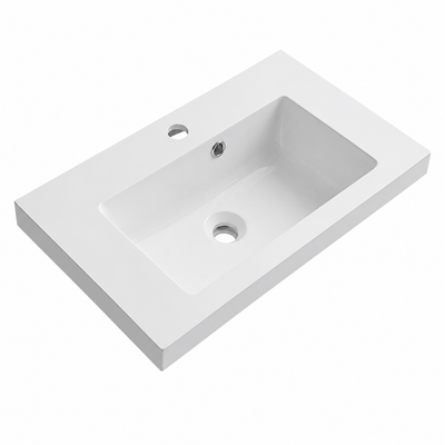 Narrow-Depth Solid Surface Vanity-Top Basin with Recessed Bowl RS600MM – 600 × 350 × 175 mm