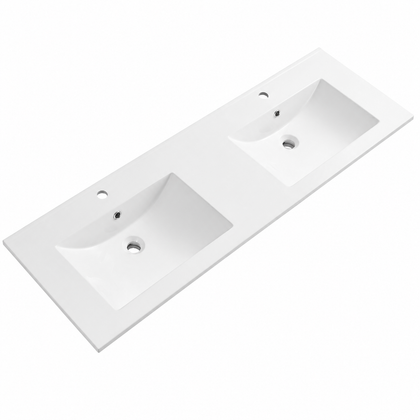 Integrated Solid Surface Vanity-Top Basin, Single Faucet Hole RSA1500D – 1500 × 460 × 163 mm · Double Bowl