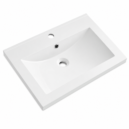 Integrated Solid Surface Vanity-Top Basin, Single Faucet Hole RSA600-1 – 600 × 460 × 163 mm · Type 1