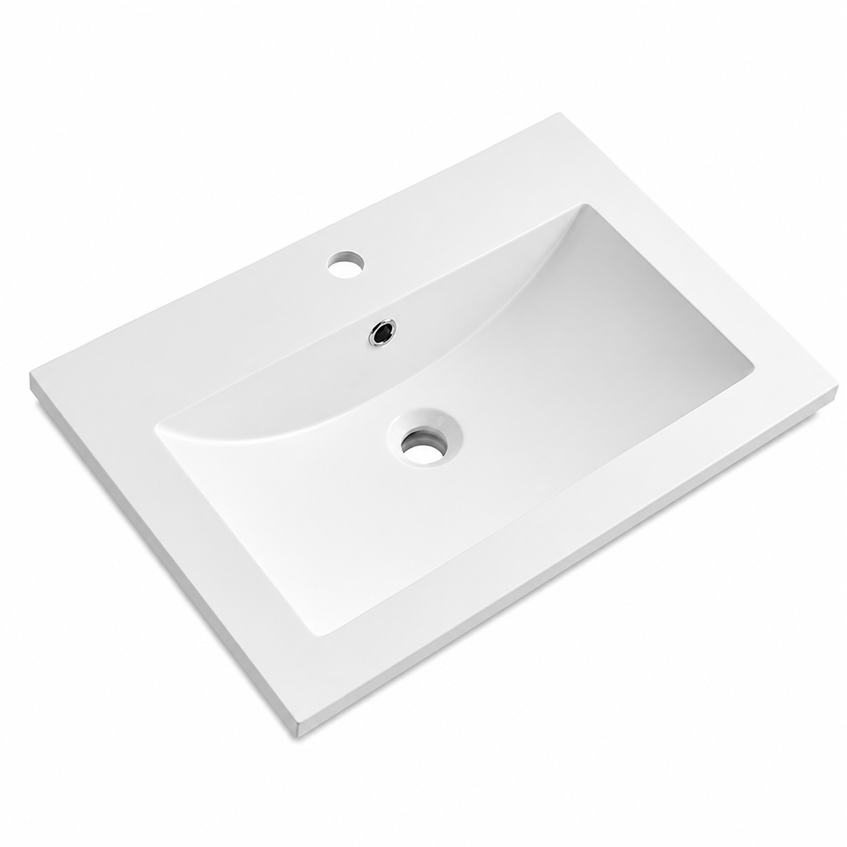 Integrated Solid Surface Vanity-Top Basin, Single Faucet Hole RSA610 – 610 × 460 × 179 mm