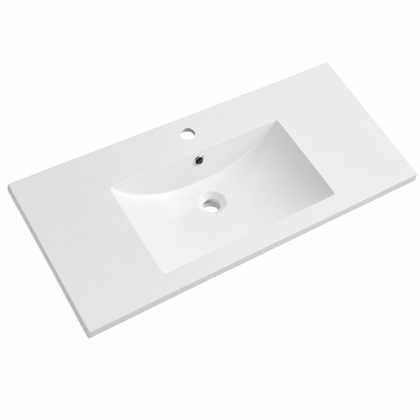 Integrated Solid Surface Vanity-Top Basin, Single Faucet Hole RSA910 – 910 × 460 × 180 mm