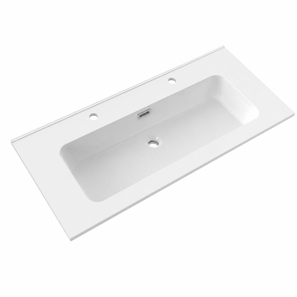 Wide 1010mm Solid Surface Vanity Top with Double Tap Holes RSB1010-B1 – 1010 × 465 × 158 mm · Type B1