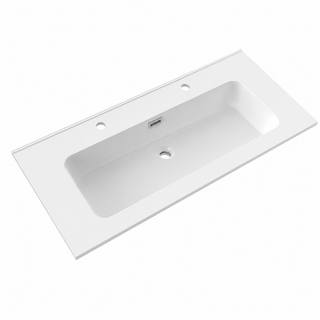 Wide 1010mm Solid Surface Vanity Top with Double Tap Holes RSB1010-B1 – 1010 × 465 × 158 mm · Type B1