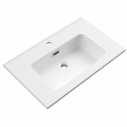 Integral Solid Surface Vanity-Top Basin with Single-Hole Countertop RSB710 – 710 × 465 × 165 mm