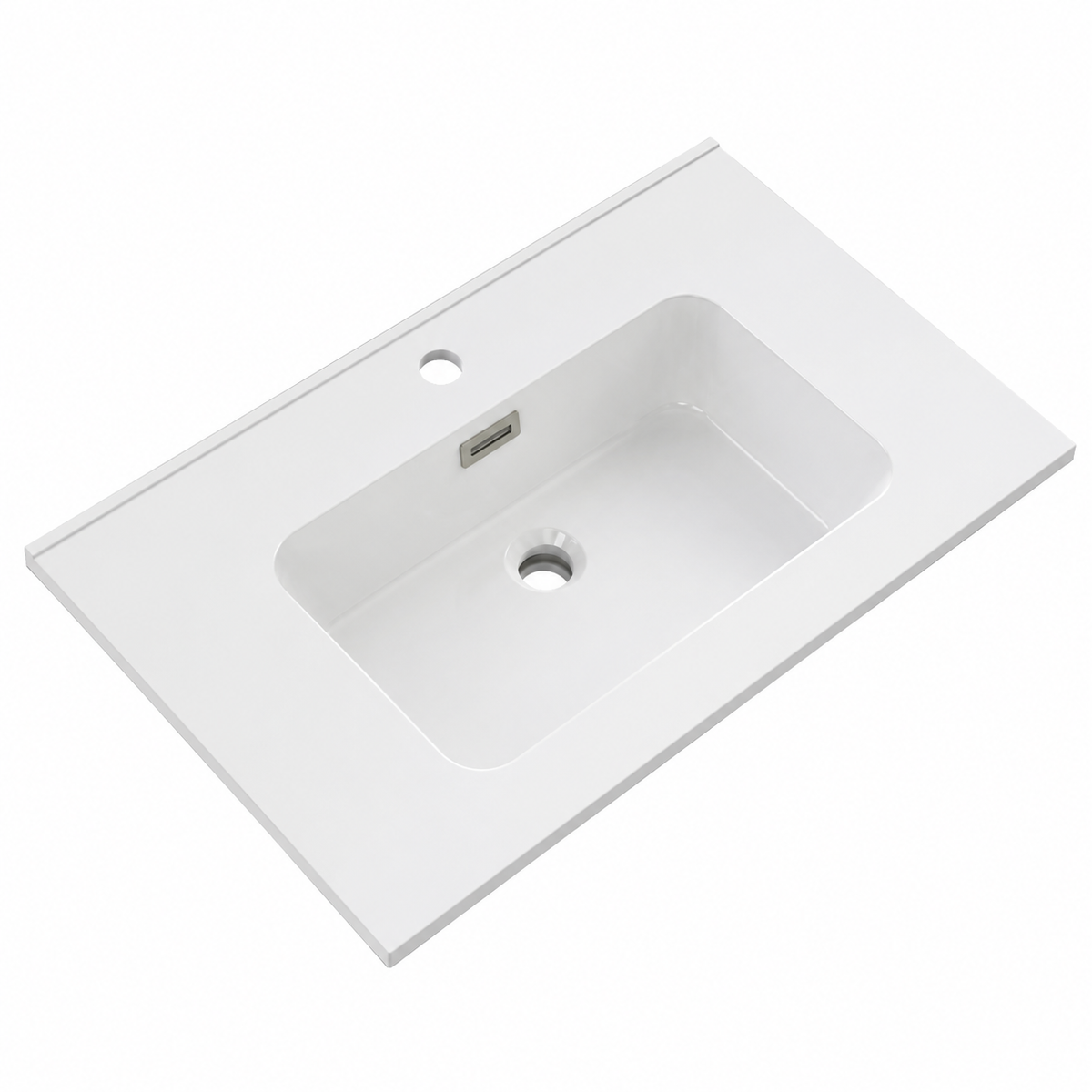 Integral Solid Surface Vanity-Top Basin with Single-Hole Countertop RSB765 – 765 × 465 × 165 mm