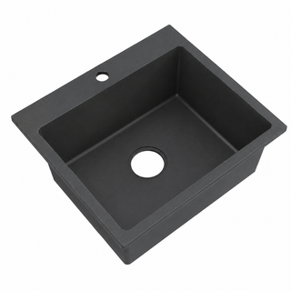 Matte Charcoal Solid Surface Square Drop-In Basin RSCC500 – 500 × 500 × 200 mm