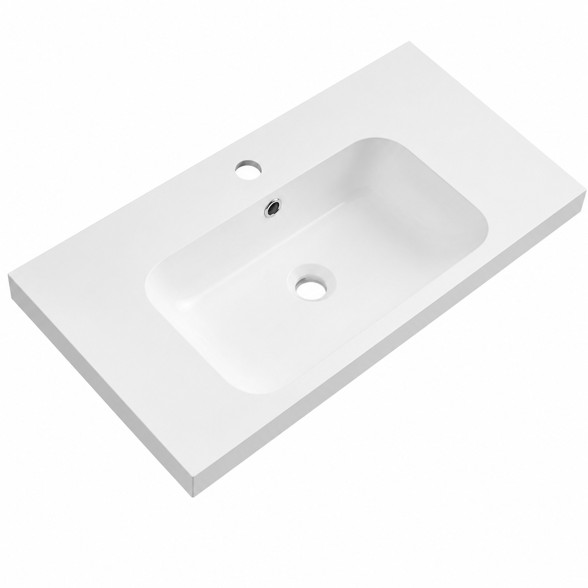 Solid Surface Integrated Vanity-Top Basin with Rectangular Bowl RSD800 – 800 × 465 × 145 mm