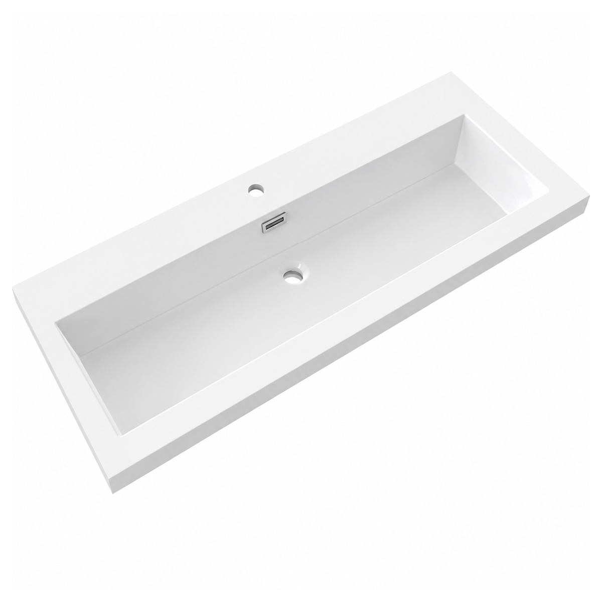 Rectangular Solid Surface Vessel Basin with Single Faucet Hole RSF1204 – 1204 × 460 × 160 mm