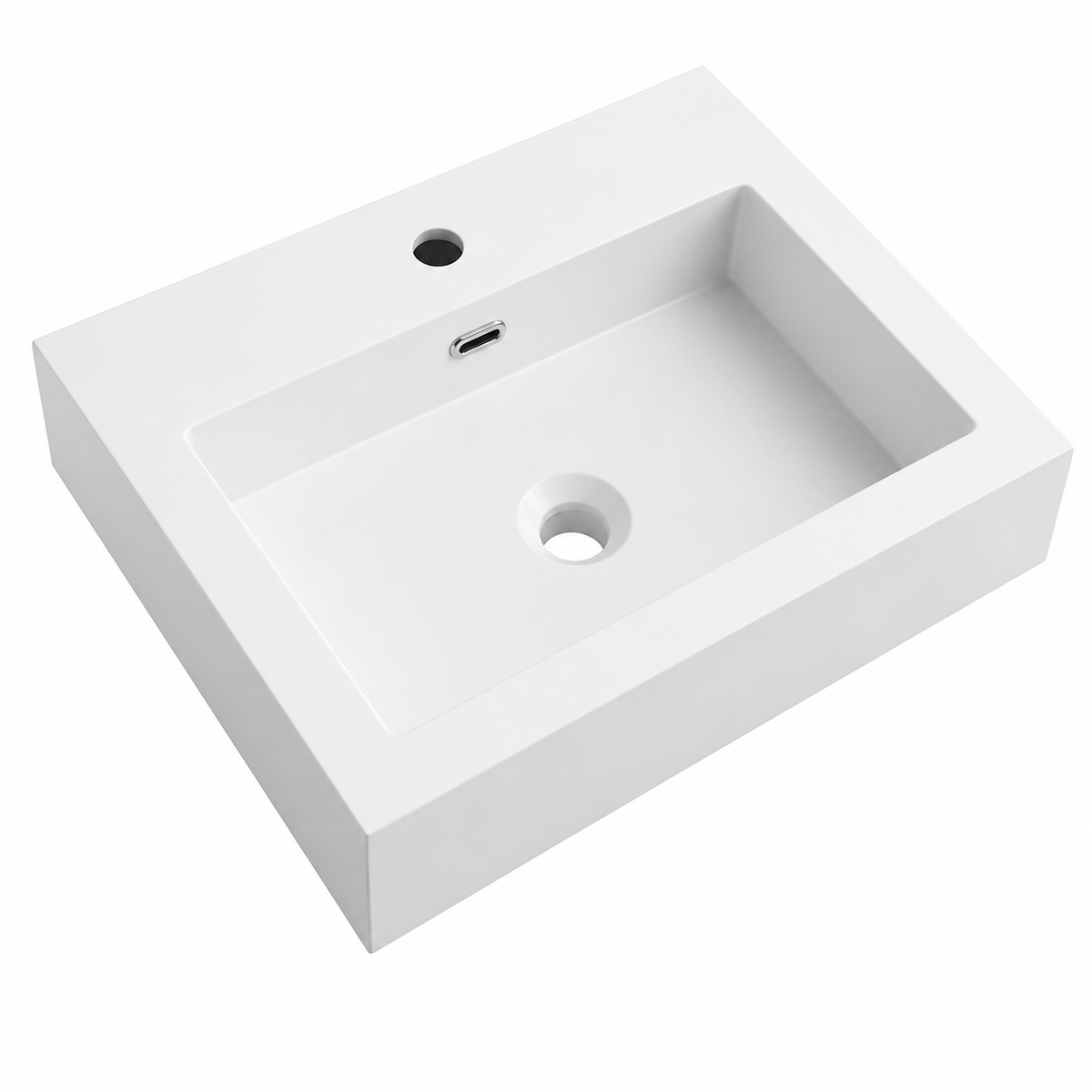 Rectangular Solid Surface Vessel Basin with Single Faucet Hole RSF550 – 550 × 460 × 135 mm
