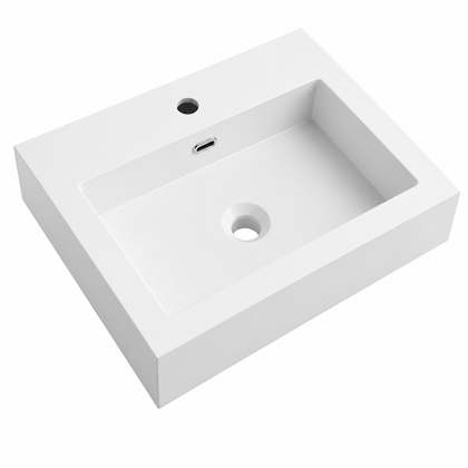 Rectangular Solid Surface Vessel Basin with Single Faucet Hole RSF550 – 550 × 460 × 135 mm