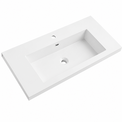 Rectangular Solid Surface Vessel Basin with Single Faucet Hole RSF900 – 900 × 460 × 170 mm