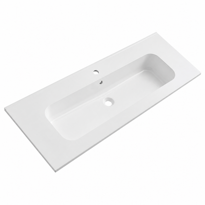 Rectangular Solid Surface Vanity-Top Basin with Integrated Single Bowl RSH1210 – 1210 × 463 × 145 mm