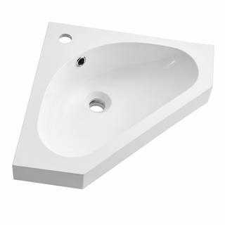 Solid Surface Corner Vanity Basin with Rounded Oval Bowl, 450mm RSJ450 – 450 × 450 × 165 mm