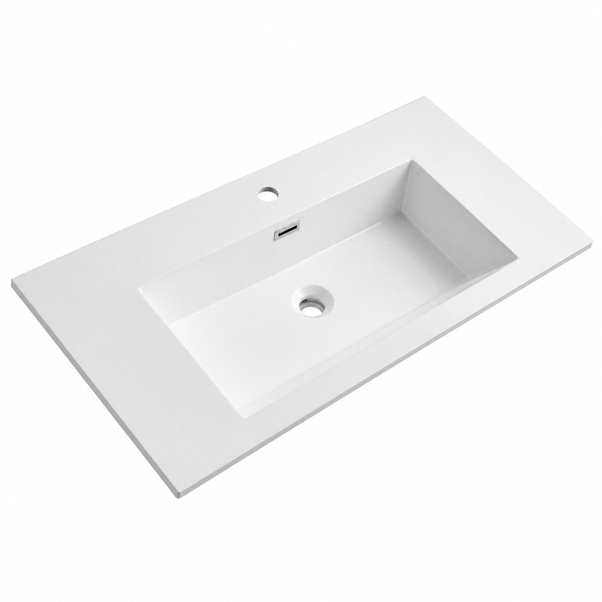 600mm Solid Surface Integrated Vanity Top Basin, Center Rectangular Bowl RSJ900 – 900 × 460 × 168 mm