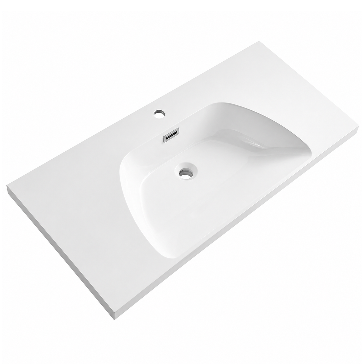Single-Bowl Solid Surface Drop-In Vanity Top Basin with Sculpted Bowl RSK1000 – 1000 × 460 × 190 mm